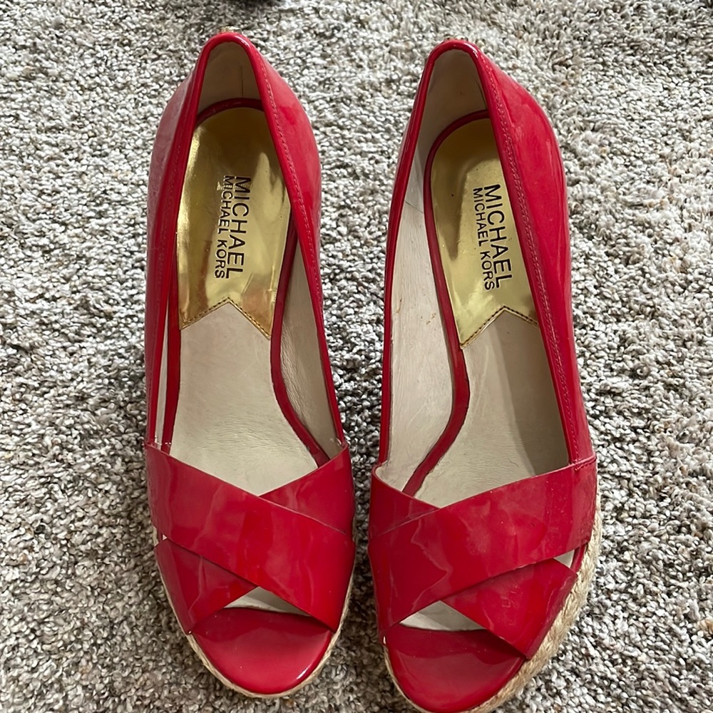 Michael Kors red wedges